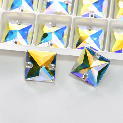AAAAA Quality Factory Wholesale Square Shape K9 Glass Sewing jewelry