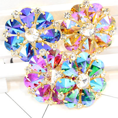 Glass Sew On Rhinestone Brooches