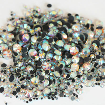 Samples for free! Factory wholesale China big packing crystal AB color flatback dmc hot fix rhinestone for garment 