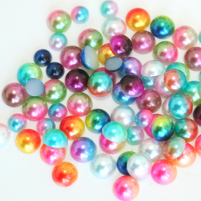 Flatback Rainbow Half Round Nail Pearl Beads for Sandals