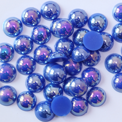 ABS Half Round Sapphire AB Crystal Loose Beads for Bouquet