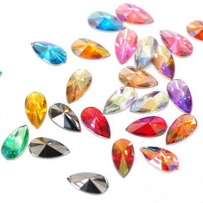 teardrop shape 8*13mm acrylic rhinestones flatback acrylic crystal for body face art 