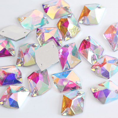 Wholesale Flat Back Resin Sew On Rhinestone Silver Back